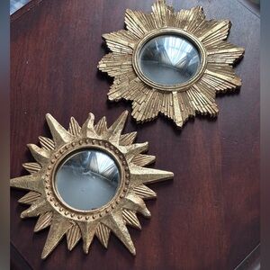 Vintage Gold Celestial Sunburst/Star Convex Mirrors